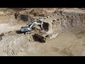 Liebherr 984 loading dumper CAT 772G & 771D in limestone quarry of the company SMBP in France 🇫🇷