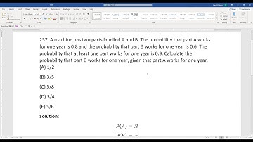 Actuarial SOA Exam P Sample Question 195 (once 257) Solution