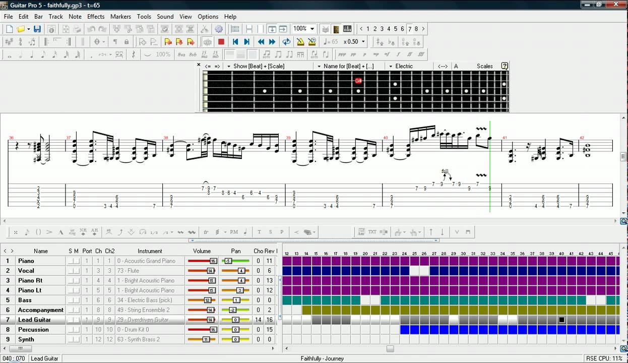 Guitar, Guitar tab, Journey, Journey - Faithfully.