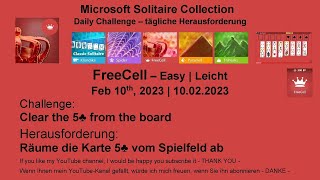 Solitaire Daily Challenges | FreeCell - Easy | Feb 10th, 2023