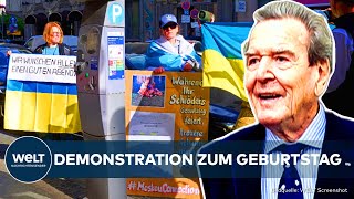 EX-BUNDESKANZLER: Freundschaft mit Putin - Demonstrationen wegen Schröders Geburtstag!