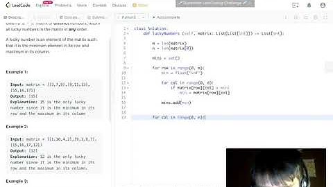 Leetcode Problem 1380 - Lucky Numbers in a Matrix