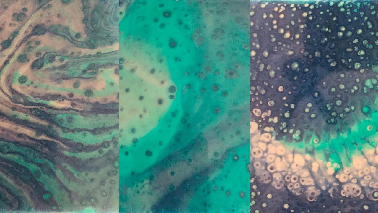 3 Colors 3 Pour Series 3 Midnight Blue, Emerald Green and Gold