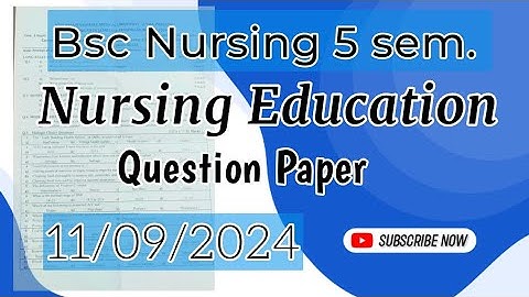 Education Technology / Nursing Education || Bsc nursing 5 sem. || Question Paper || abvmu