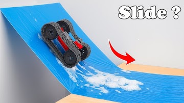 Epic LEGO Car Slide Experiment on Slippery Nylon | Smart Lego