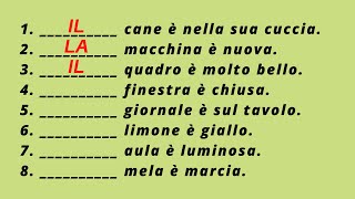 Italian definite articles | Il, lo, la, i, gli, lę | Grammar exercises | Learn italian free lessons