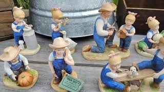 Vintage Homco Denim Days Figurines  Lot of 14 CUTE GOOD CONDITION 1980's 