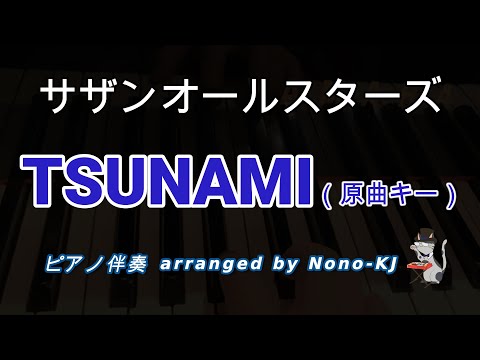【サザンオールスターズ / TSUNAMI】ピアノ伴奏、カラオケ、原曲キー（D）、歌詞付き【TBS系『ウンナンのホントコ!』『未来日記III』テーマソング】