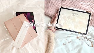 ipad air 5 (pink) unboxing | apple pencil 2nd gen + accessories ☁ asmr