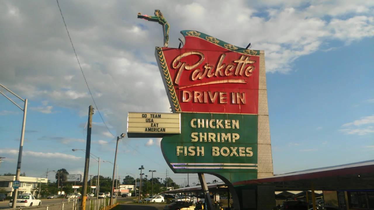parkette Drive in Lexington ky old school neon sign drive in YouTube