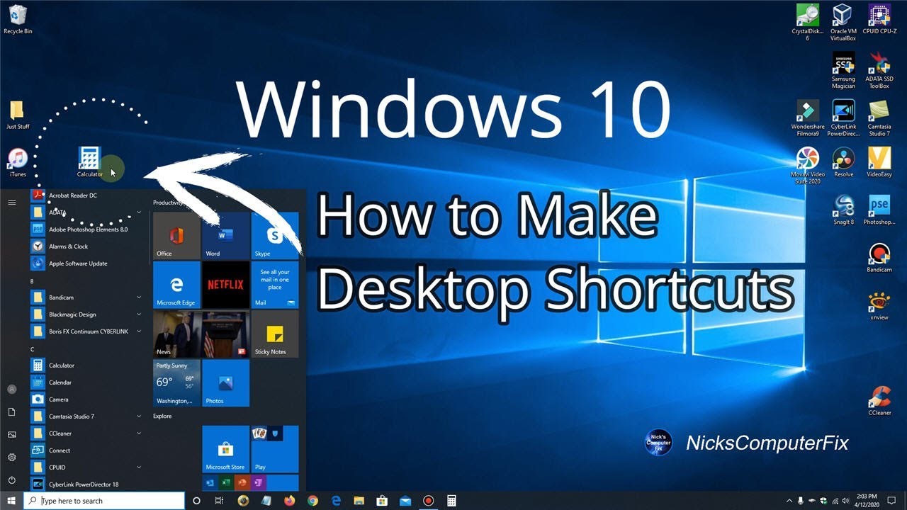 How to Make Desktop Shortcuts   Windows 10 Tutorial Tips   Free  Super Easy