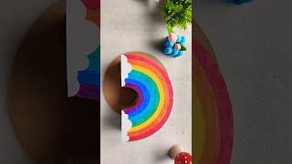 🌈 DIY Rainbow Pencil Holder 😍 | Easy & Cute Desk Organizer Idea | #shorts #diy