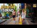 [4K HDR] Phi Phi Island Day Walk | Tropical Streets &amp; Beach Life Thailand