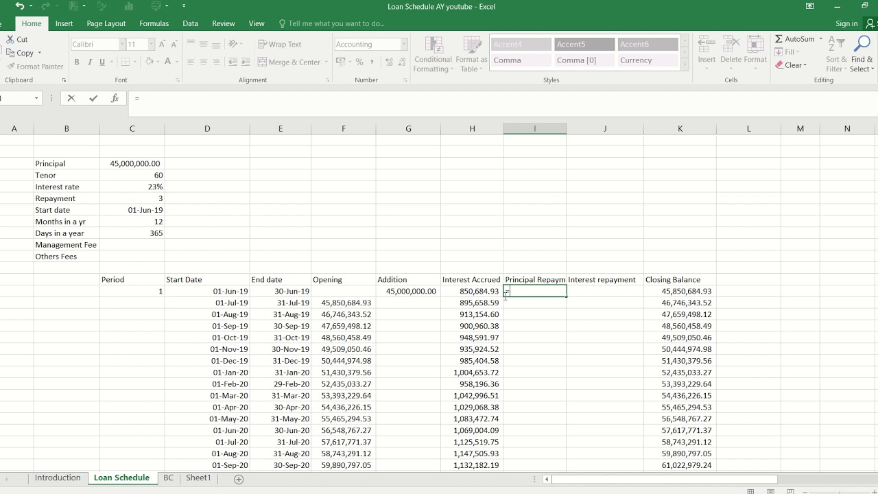 Loan Schedule - YouTube