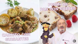 Cabrito con patatas y guisantes - Pudín de pan con nueces //RECETAS DELICIOSAS con Arguiñano