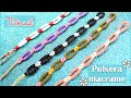 como hacer Pulsera de HILO 🌼cadena con flores muy fácil! NUDOS BASICOS