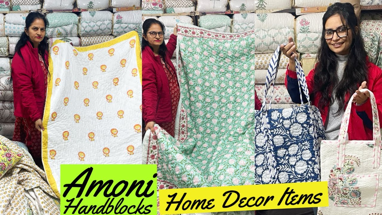 Amoni Handblocks Manufacturers of Jaipuri Razai, Comforters, Hand Bags, Runners, Dohars & Bedsheets