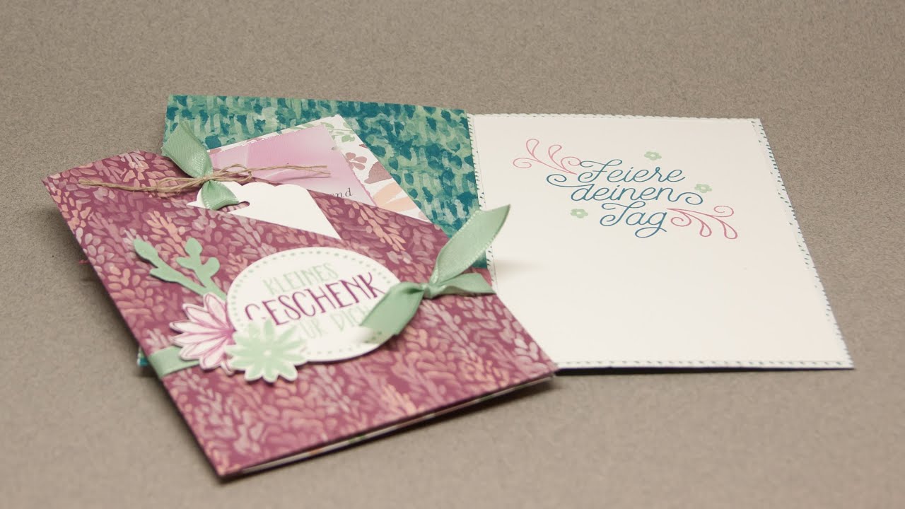Besondere Kartenformen - Double folded pocket card mit Produkten von Stampin' Up!