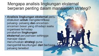 MANAJEMEN STRATEGI | lINGKUNGAN EKTERNAL DAN INTERNAL