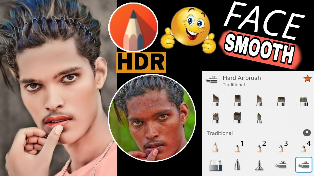 Smooth Face File Face Smooth HDR face smooth photo Editing || Autodesk Sketchbook - YouTube