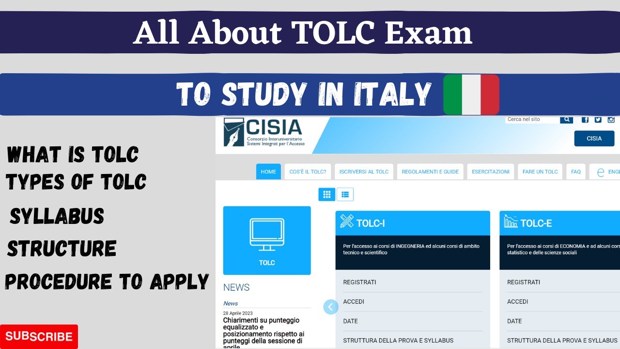 All about TOLC/ Entry test for Bachelor's in ITALY/ What is TOLC/ Types of  TOLC/ How to register 