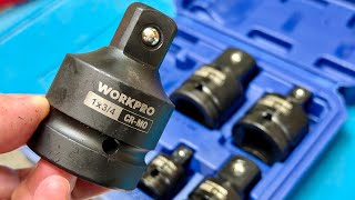 NEW - WORKPRO - 8 Piece Full Size Range Impact Adapter Set 