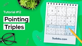 Pointing triples - an Intermediate Sudoku technique screenshot 3