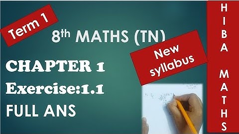 8th maths chapter 1 Exercise 1.1 full answers TN New Syllabus TN Samacheer portions
