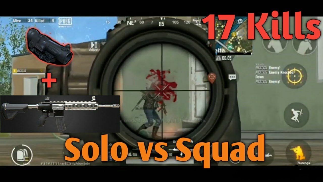 Power of M416 + 6x 17 Kills solo vs squad gameplay pubg mobile lite ...
