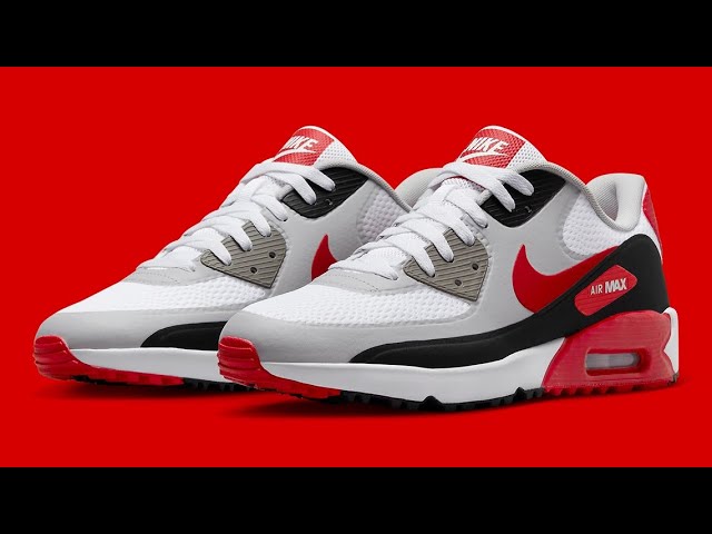 Nike Air Max 90 G Golf Shoes White/University Red M 10