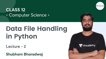 New Batch 2022 | Data File Handling in Python-L2 | Class 12 Computer Science | Shubham Bharadwaj