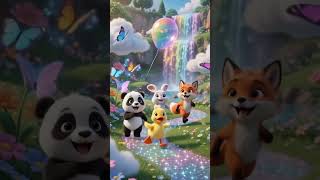 Baby Dinosaur's Lost Rainbow Balloon! 🦕🌈 | Cute AI Kids Short #Shorts