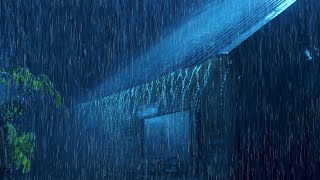 Fall Asleep in Just 3 Minutes Sounds of Torrential Rain and Thunder on a Metal Roof During the Night