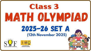 SOF IMO Class 3 Math Olympiad 2025-26 Set A | Class 3 Maths Olympiad Question Paper 2025 Set A