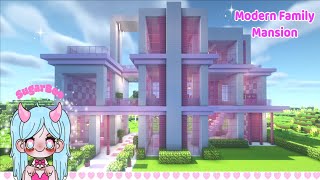 Aesthetic ⛏️ Minecraft - Modern Pink Family Mansion  🌺 screenshot 5