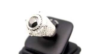 Men's 14K Solid White Gold Diamond Pinky Ring with Black Diamonds 5.50 Ctw Content