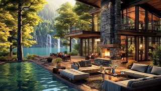 Energetic Summer Day at Outdoor Cabin Ambience With Instrumental Jazz Relaxing Music  Elegant Jazz