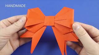 Cách Gấp Nơ Bằng Giấy, How to Fold a Paper Bow, HANDMADE