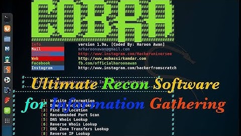 Recon Cobra - Scanning Tool | Kali Linux 2020 | parrot os