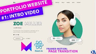 React Portfolio Website Tutorial with framer motion page transition - React js and framer motion