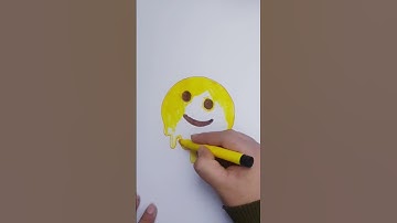 How to draw a melting smiley face  #creative #shorts #youtubeshorts #youtube