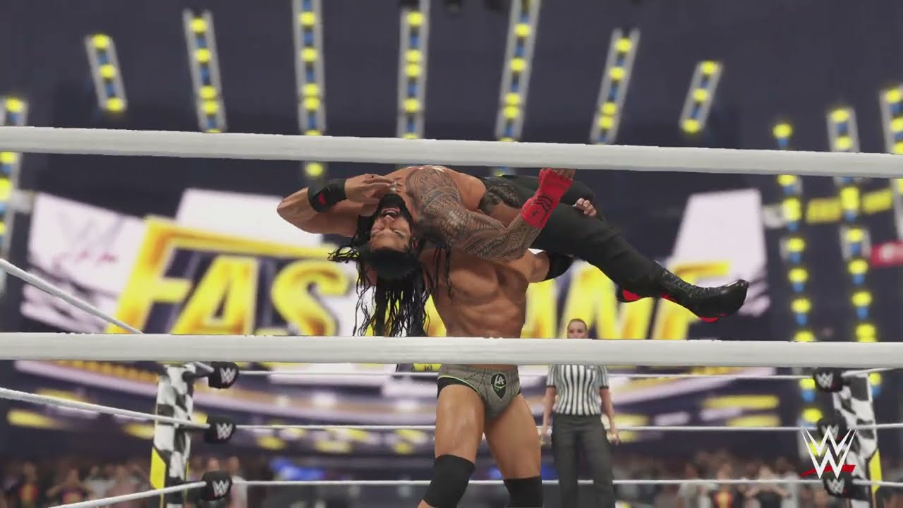 WWE 2K24 LA KNIGHT VS ROMAN RISE - YouTube