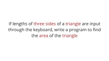 C Program to calculate the  Area of a Triangle