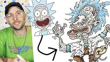 Drawing Rick Sanchez in 9 Different Art Styles