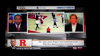 ESPN First Take Rutgers Coach Mike Rice caught abuse players in practice - ESPN Sport First Take