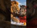 Lion Love Story Gone Wrong! #shots #ytshorts #funnyanimals #aivideo #monke #lion #dog #comedy #viral