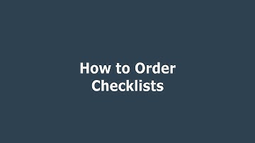 How to Order Checklists