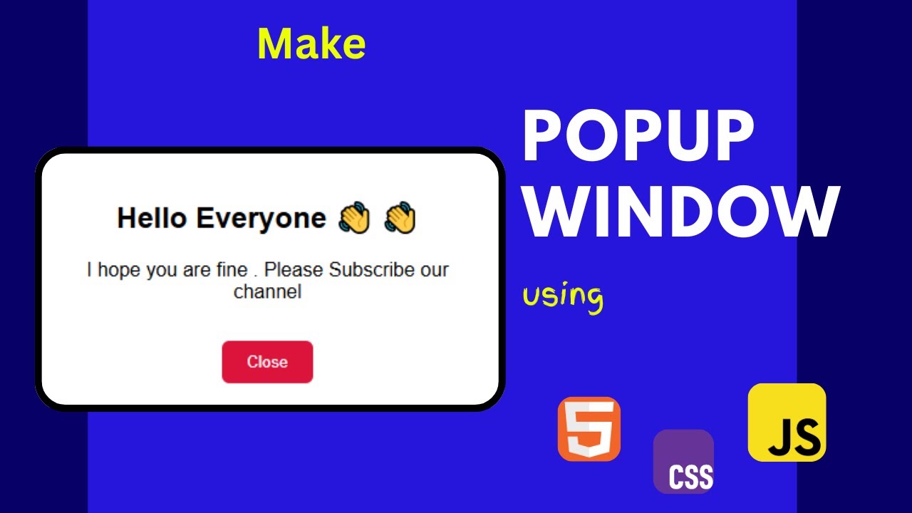 How to Make a Popup Using HTML CSS & JavaScript | Step by Step Tutorial