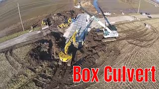 Box Culvert Construction with CAT 328DLRC and Mantis Crane. Shot with Time Lapse &amp; DJI Phantom