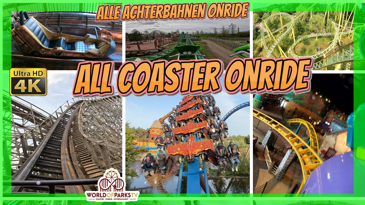 Toverland All Roller Coasters (POV) Toverland Alle Achterbahnen Onride - Toverland all achtbaan Troy